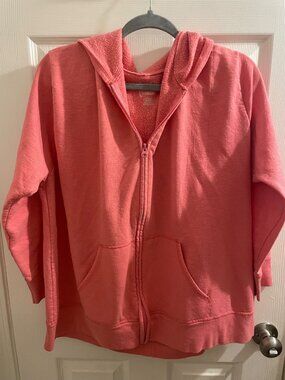 Just My Size by Hanes Coral Full Zip Hoodie Womens 2X Fleece Lined